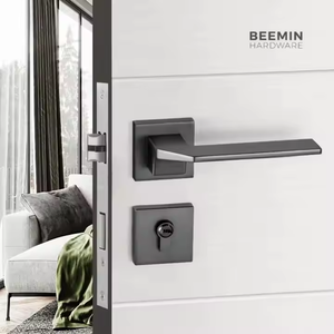 Serrure de porte moderne silencieuse de haute qualité en alliage de zinc, poignée carrée intérieure simple, serrures pour portes de chambre privée, pour salle de bain, porte en bois - Product Image 6