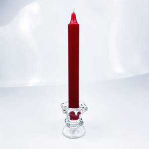Lilin lancip kaca bening 2.3 ", dudukan Votive 3/4" dekorasi rumah lilin lancip elegan Natal - Product Image 6