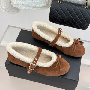 Chaussures plates décontractées et confortables pour femme, à bout rond, avec bride à boucle, doublure chaude et moelleuse, idéales pour la marche quotidienne – Collection Hiver 2026 de haute qualité - Product Image 2