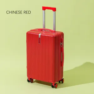 高批发定制便宜橙色支架旅行包行李箱优质彩色ABS行李箱