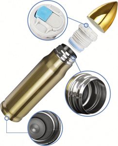 Custom logo Travel 350ml 500ml 1000ml Vacuum <b>Flask</b> Insulated Cup 304 Stainless Steel Bullet Tumbler Bullet Shape Water Bottle - Product Image 4