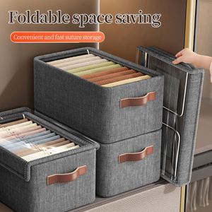Contenedores de Almacenamiento Doméstico Mejorados con Tapa, Organizador de Ropa Plegable de Tela, Organizador de Cajones para Armario, para Camisas, Pantalones y Jeans - Product Image 6