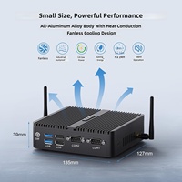 Mini PC industriel sans ventilateur VENOEN N95, 8 Go de RAM, 128 Go de SSD, Windows 11 Pro, double LAN, 2xHD, 2xDP, 12 1xRS232 COM, WiFi pour Intel UHD