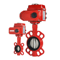 Darhor DN150 DN200 besi cor tipe Wafer pelat besi pipa listrik bermotor katup kupu-kupu RS485 EPDM segel karet