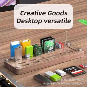 Caja de almacenamiento de madera para tarjetas USB Tf Sd tipo C, organizador de escritorio, Material de bambú duradero - Product Image 5