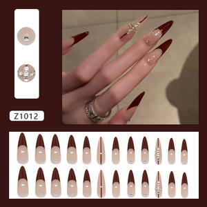 <span class=keywords><strong>Uñas</strong></span> Tejidas a Máquina Estilo Flor, <span class=keywords><strong>Transparentes</strong></span> como el Hielo, Hechas a Mano, Precio Bajo al por Mayor - Product Image 6