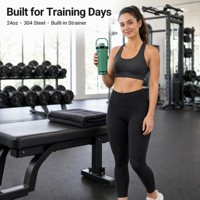 ZB vente en gros personnalisé 24oz en acier inoxydable isolé sous vide étanche sans BPA Gym Fitness protéine Shaker bouteille d'eau