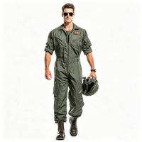 Combinaison de pilote vert olive pour homme, combinaison uniforme pour un usage quotidien et les activités de plein air