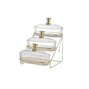 Nuovo Portafrutta Multistrato in Acrilico di Alta Qualità con Coperchio, Design Trasparente Semplice <span class=keywords><strong>per</strong></span> Caramelle e Frutta Secca - Product Image 5