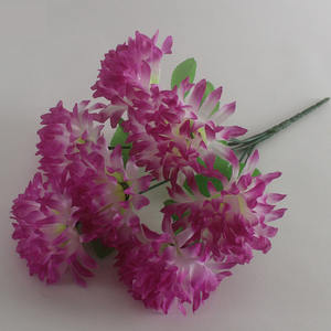 Venta caliente flores de crisantemo artificial Barato 7 cabezas Flor de seda Tela funeraria Ramo de flores artificiales para tumba - Product Image 6