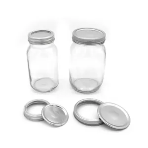 kapakları ve yüzük mason kavanozlar için Suppliers-70mm düzenli gümüş konserve teneke kapakları ve yüzük cam turşu kavanozu toptan fiyat