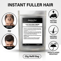 Fibres capillaires professionnelles 25g – Recharge en poudre de kératine naturelle pour cheveux clairsemés – Volumateur instantané et correcteur