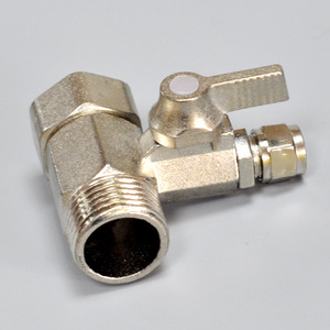 Válvula de Bola Metálica Integrada, Conector de Purificador de Agua de 2 Puntos, Válvula Angular con Rosca Hembra de 14 mm de Diámetro - Product Image 3