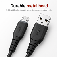 Câble Micro USB haute vitesse 2.4A, charge rapide, cordon en PVC blanc et noir durable pour téléphones Android, Kindle Fire, enceinte Bluetooth
