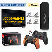 Console de jeu rétro X2 Ultra Stick avec plus de 60000 jeux, 256 Go, 40 émulateurs, manettes sans fil, plug and play