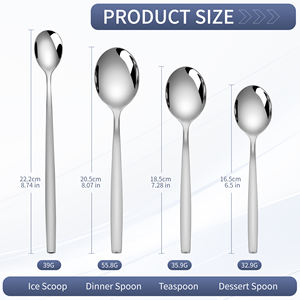 ヒルトンディナースプーンコーヒーアイスクリームスクープデザートロングハンドルスプーン小さじステンレス測定スプーンセット - Product Image 2