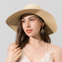 Gorras Cloche de Color sólido de ala ancha para viajes al aire libre, sombrero de Panamá de paja de papel para mujer, sombreros de paja de playa para el sol de verano para mujer en blanco