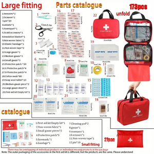 Kit de Supervivencia Profesional Ligero, Kit de <span class=keywords><strong>Primeros</strong></span> <span class=keywords><strong>Auxilios</strong></span>, Suministros de Emergencia, <span class=keywords><strong>Accesorios</strong></span> de Camping, Set de Saco de Dormir y Tienda de Campaña para 2-3 Personas - Product Image 5