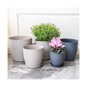Durable Imitated <strong>Marble</strong> Plastic <strong>Planters</strong> <strong>Large</strong> Outdoor Garden Flower Pots for Home Use - Product Image 3