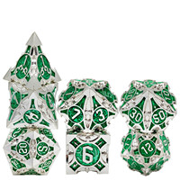 Dés à jouer en alliage de zinc COC RPG D&D Dungeons & Dragons polyédriques à angle droit Cthulhu D20/D6, ensemble de 7 dés moulés
