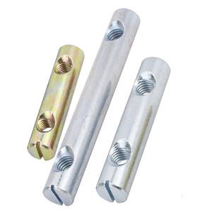 M6 M8 Gavanizing Fente Deux Trous Baril Raccords De Meubles Joint Connecteur Cylindre Croix Insert Écrou - Product Image 2