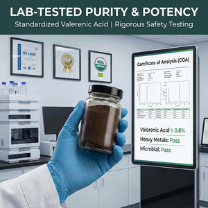 Estratto Naturale di Valeriana ad Alto Contenuto di Acido Valerenoico e Valeranone, Polvere Commestibile Sedativa e Sonnifera, Idrosolubile - Product Image 6