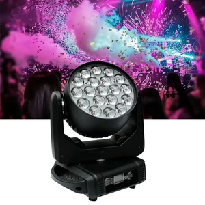 Lot de 4 projecteurs LED Aura Wash à tête mobile 19x15W avec zoom RGBW pour scène, DJ, discothèque, mariage, club - Product Image 6