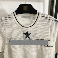 Pull tricoté confortable à manches courtes pour femme, collection été 2025 – T-shirts de luxe de la marque D