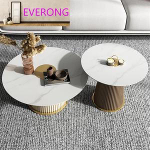 <span class=keywords><strong>Mesa</strong></span> de Centro de Diseño Nórdico con Tapa de Piedra Sinterizada y Baño de Oro, <span class=keywords><strong>Convertible</strong></span> y Extensible para Muebles de Sala - Product Image 3