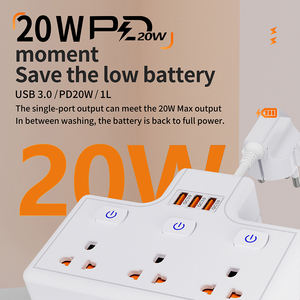 यूएसबी पोर्ट पावर स्ट्रिप के साथ पावर स्ट्रिप वृद्धि रक्षक पावर स्ट्रिप्स एक्सटेंशन 3 यूएसबी पोर्ट - Product Image 4