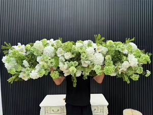 EG-S264 Fleurs d'allée de mariage, rose blanche et verte, hydrangea, arche de fond, décorations d'arche florale artificielle pour les événements, décoration de fête - Product Image 3