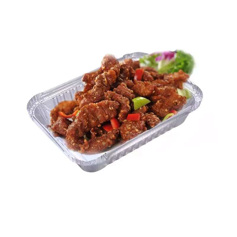 Контейнер для пищевых продуктов из алюминиевой фольги по низкой цене, одноразовый лоток из алюминиевой фольги для пищевой упаковки