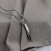 Bijoux en acier inoxydable hommes femmes argent plaqué or colliers colorés Rectangle pendentif torsadé Simple longue chaîne collier