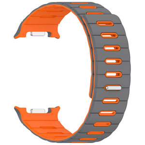 Bracelets de montre en silicone magnétiques bicolores personnalisés en gros, accessoires de remplacement pour bracelet de sport Samsung Watch 9 8 - Product Image 4