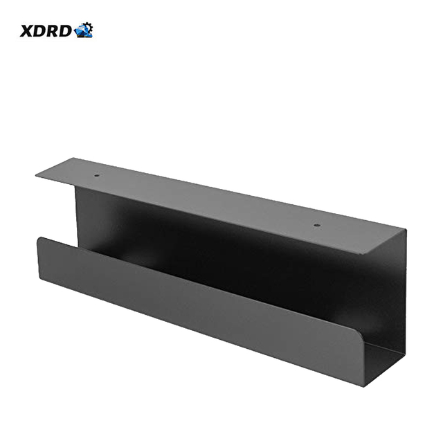 Extendable Under Desk Cable Management Tray with Powder Coated Steel Hook/Wall Mount Adjustable Clamp Wire Rack for Gaming Desk