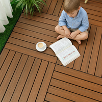 Dalles de terrasse en WPC à emboîtement, auto-poser, co-extrusion solide, imperméables et antidérapantes pour l'extérieur