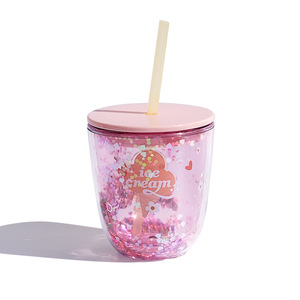 Taza de plástico con pajita para niños, bonita taza de verano - Product Image 5