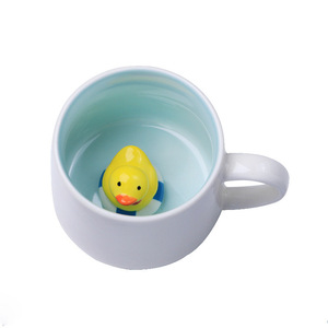 Taza de cerámica Sanhui 3D con figura animal adorable en el interior para uso en la oficina, el hogar, desayuno, café, té, regalo. - Product Image 5