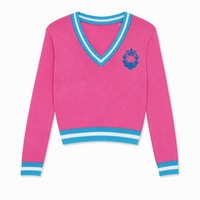 Pull en laine et cachemire 7GG personnalisé OEM pour femme, col en V, à rayures et blocs de couleur, vente en gros, marque privée, faible MOQ, échantillon rapide