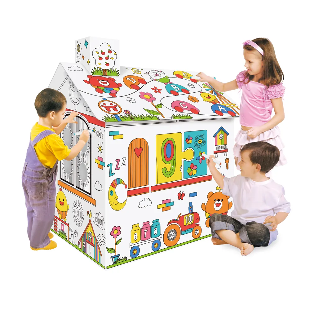 Giáo Dục Sáng Tạo Lắp Ráp Giấy Tô Màu Tông Doodle Playhouse 3d Diy Vẽ Tranh Đồ Chơi