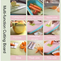 9-In-1 Snijplank Opvouwbaar Fruit En Groente Filter Bassin Snijmachine Cutter Camping Snijplank Set Keuken Klein Gereedschap