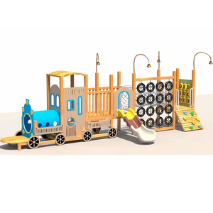 Küçük boy çocuklar ahşap açık oyun alanı çok fonksiyonlu açık eğlence parkı ahşap ekipmanları çocuklar için - Product Image 5