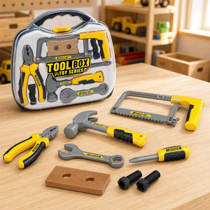 Coffret d'outils de jeu pour enfants avec marteau, scie, pinces, clé à molette, tournevis et mallette de transport pour l'apprentissage ludique - Product Image 1