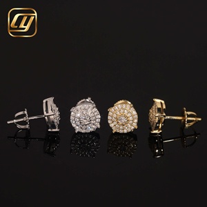 Pendientes de Diamantes Redondos Creados en Laboratorio con Certificación IGI, Plata 925, Seis Puntas, para Mujer y Hombre, Regalo de Boda, Venta al Por Mayor - Product Image 4