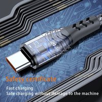 Cable DE DATOS DE 6A, cable de carga rápida de 66W para teléfono móvil Huawei Xiaomi Samsung OPPO, cable de carga de nailon trenzado