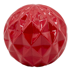 Sfere decorative in ceramica con design geometrico rosso per la decorazione del soggiorno di casa - Product Image 2