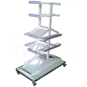 Double Sided White Steel Umbrella Display Stand with acrylic fixed to base