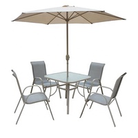 2024 Bestseller Garten Set Möbel Klappstühle Tisch mit Sonnenschirm Patio Dining Set