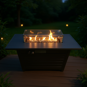 Table de foyer moderne Db de 42'' en acier, chauffage extérieur au propane avec couvercle pour la décoration de patio et de jardin - Product Image 2