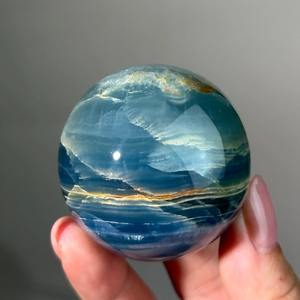 Cristal de guérison de haute qualité, boule de quartz L, pierres décoratives artisanales, sphère d'onyx bleu - Product Image 4